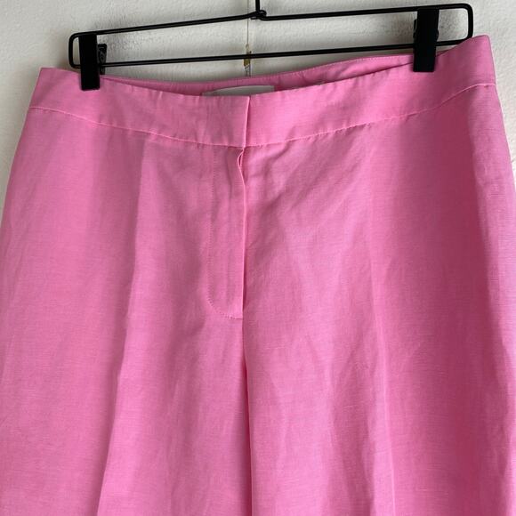Lafayette 148 Barrow Pants Size 10 Pink Madder Silk 32.5" Trousers Designer - Picture 5 of 13
